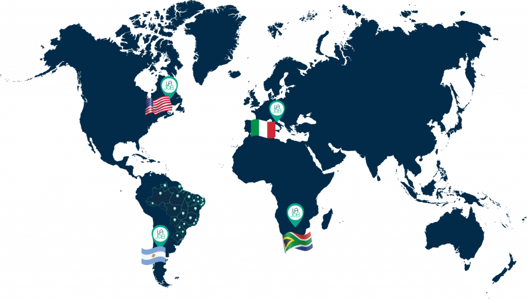 países onde a iajob tem presença